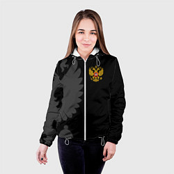 Куртка с капюшоном женская Russia - Black collection, цвет: 3D-белый — фото 2