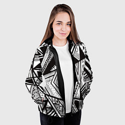 Куртка с капюшоном женская Black and white, цвет: 3D-черный — фото 2