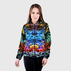 Куртка с капюшоном женская Психоделика, цвет: 3D-черный — фото 2