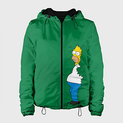 Куртка с капюшоном женская Гомер в кустах, цвет: 3D-черный