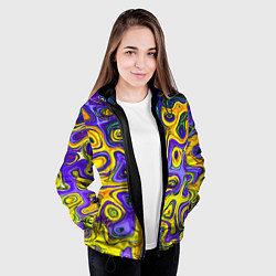 Куртка с капюшоном женская Цветная текстура, цвет: 3D-черный — фото 2