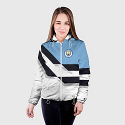 Куртка с капюшоном женская Manchester City FC: White style, цвет: 3D-белый — фото 2