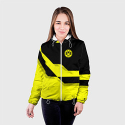 Куртка с капюшоном женская BVB FC: Yellow style, цвет: 3D-белый — фото 2