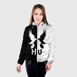 Куртка с капюшоном женская HU: Black & White, цвет: 3D-белый — фото 2
