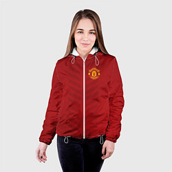 Куртка с капюшоном женская Manchester United: Red Lines, цвет: 3D-белый — фото 2