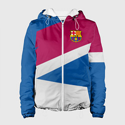 Куртка с капюшоном женская FC Barcelona: Sport Geometry, цвет: 3D-белый