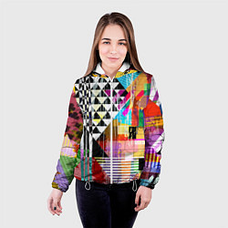 Куртка с капюшоном женская RGB Geometry, цвет: 3D-белый — фото 2