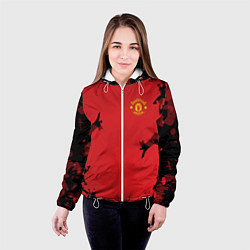 Куртка с капюшоном женская FC Manchester United: Red Original, цвет: 3D-белый — фото 2