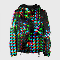 Куртка с капюшоном женская Optical Glitch, цвет: 3D-черный