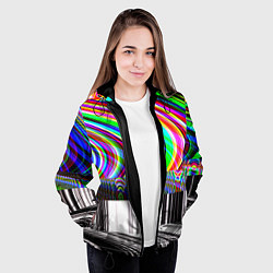 Куртка с капюшоном женская TV Glitch, цвет: 3D-черный — фото 2