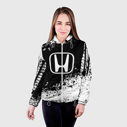 Куртка с капюшоном женская Honda: Black Spray, цвет: 3D-белый — фото 2