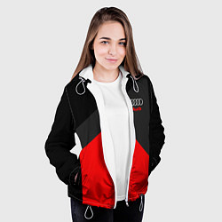 Куртка с капюшоном женская Audi: Red Sport, цвет: 3D-белый — фото 2