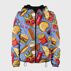Куртка с капюшоном женская Fastfood Life, цвет: 3D-черный