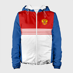 Куртка с капюшоном женская Russia: Retro Sport, цвет: 3D-белый
