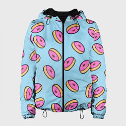 Куртка с капюшоном женская Стиль пончиков, цвет: 3D-черный