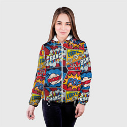 Куртка с капюшоном женская Pop art pattern, цвет: 3D-белый — фото 2