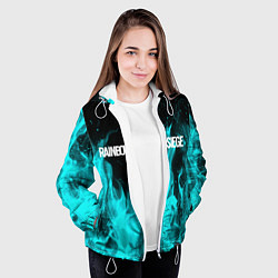 Куртка с капюшоном женская R6S: Turquoise Flame, цвет: 3D-белый — фото 2