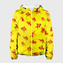 Куртка с капюшоном женская Золотые рыбки, цвет: 3D-белый