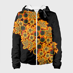Куртка с капюшоном женская Славянская роспись, цвет: 3D-белый