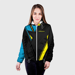 Куртка с капюшоном женская Cyberpunk 2077: Sport, цвет: 3D-белый — фото 2