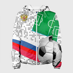 Куртка с капюшоном женская Русский футбол, цвет: 3D-белый