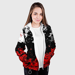 Куртка с капюшоном женская Брызги красок, цвет: 3D-белый — фото 2