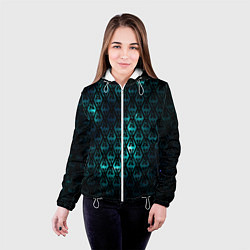 Куртка с капюшоном женская TES: Blue Pattern, цвет: 3D-белый — фото 2