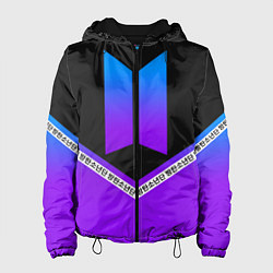 Куртка с капюшоном женская BTS: Neon Symbol цвета 3D-черный — фото 1