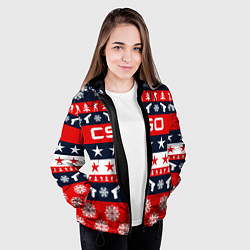 Куртка с капюшоном женская CS:GO New Year, цвет: 3D-черный — фото 2