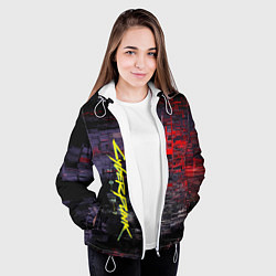 Куртка с капюшоном женская Cyberpunk 2077, цвет: 3D-белый — фото 2