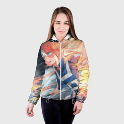 Куртка с капюшоном женская Моя геройская академия, цвет: 3D-белый — фото 2