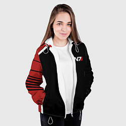 Куртка с капюшоном женская MASS EFFECT N7, цвет: 3D-белый — фото 2