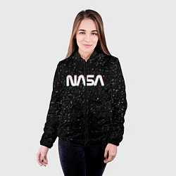 Куртка с капюшоном женская NASA: Space Glitch, цвет: 3D-черный — фото 2