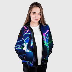 Куртка с капюшоном женская Marshmello: Neon DJ, цвет: 3D-черный — фото 2