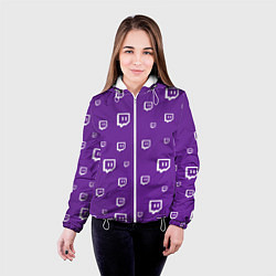 Куртка с капюшоном женская Twitch Pattern, цвет: 3D-белый — фото 2