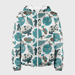 Куртка с капюшоном женская Экзотическая рыба морей, цвет: 3D-белый