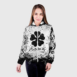 Куртка с капюшоном женская ЧЁРНЫЙ КЛЕВЕР, цвет: 3D-белый — фото 2