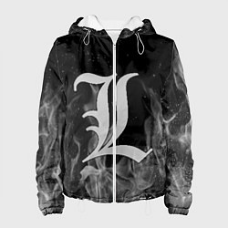 Куртка с капюшоном женская L letter flame gray, цвет: 3D-белый