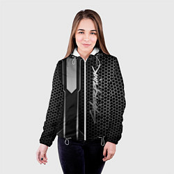 Куртка с капюшоном женская Cyberpunk 2077, цвет: 3D-белый — фото 2