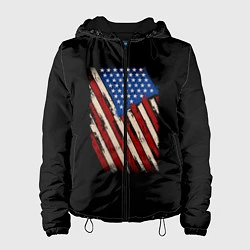 Куртка с капюшоном женская Флаг, цвет: 3D-черный