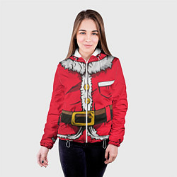 Куртка с капюшоном женская Санта, цвет: 3D-белый — фото 2