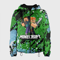 Куртка с капюшоном женская Minecraft Майнкрафт, цвет: 3D-черный