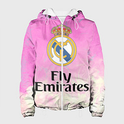 Куртка с капюшоном женская Реал Мадрид, цвет: 3D-белый