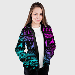 Куртка с капюшоном женская FORTNITE НОВОГОДНИЙ, цвет: 3D-черный — фото 2