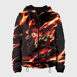 Куртка с капюшоном женская KIMETSU NO YAIBA, цвет: 3D-черный