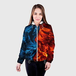 Куртка с капюшоном женская Огонь и вода, цвет: 3D-белый — фото 2