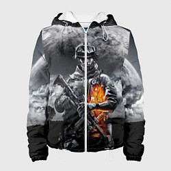 Куртка с капюшоном женская Battlefield, цвет: 3D-белый