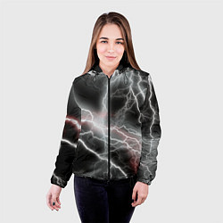Куртка с капюшоном женская Молния, цвет: 3D-черный — фото 2