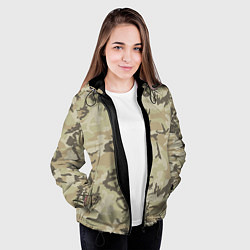 Куртка с капюшоном женская Камуфляж: осенний, цвет: 3D-черный — фото 2