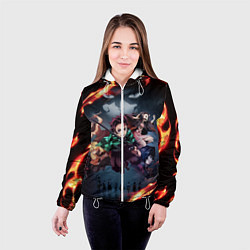 Куртка с капюшоном женская KIMETSU NO YAIBA, цвет: 3D-белый — фото 2